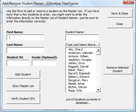 add remove students