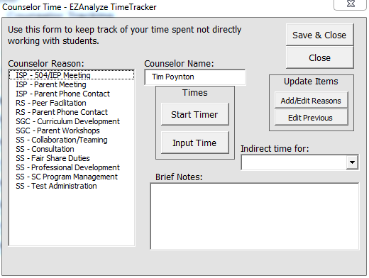 counselor tracking